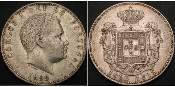 1000 Reis Reino de Portugal (1139-1910) Plata Carlos I de Portugal (1863-1908)