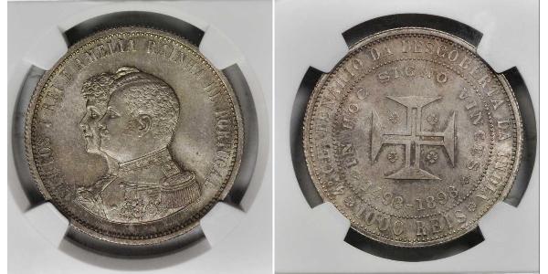 1000 Reis Reino de Portugal (1139-1910) Plata Carlos I de Portugal (1863-1908)