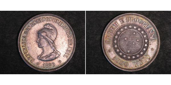 1000 Reis Brasilien Silber 