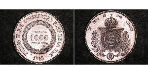 1000 Reis Empire of Brazil (1822-1889) Silber Peter II. (Brasilien) (1825 - 1891)