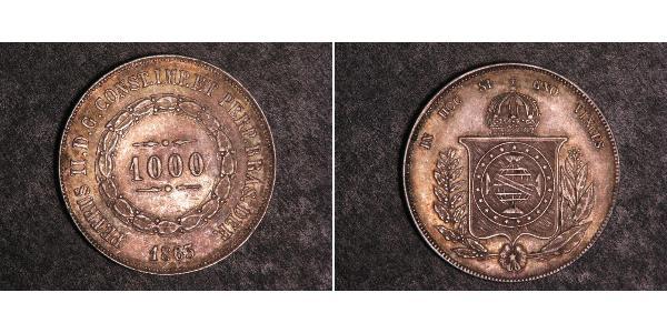 1000 Reis Empire of Brazil (1822-1889) Silber Peter II. (Brasilien) (1825 - 1891)