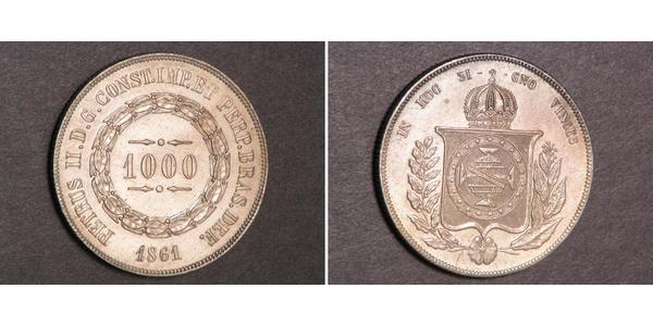 1000 Reis Empire of Brazil (1822-1889) Silber Peter II. (Brasilien) (1825 - 1891)