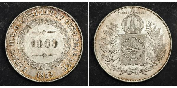 1000 Reis Empire of Brazil (1822-1889) Silber Peter II. (Brasilien) (1825 - 1891)