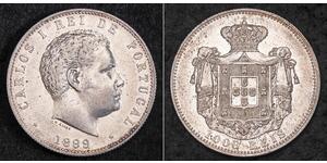1000 Reis Kingdom of Portugal (1139-1910) Silber  Karl I. von Portugal (1863-1908)