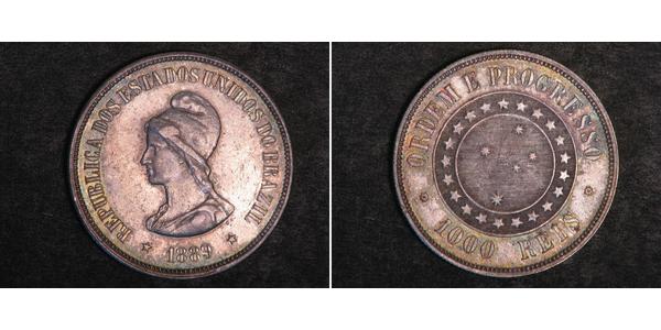 1000 Reis Brazil Silver 