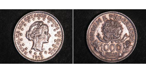1000 Reis Brazil Silver 