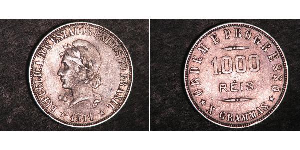 1000 Reis Brazil Silver 