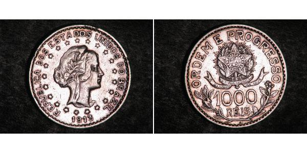 1000 Reis Brazil Silver 