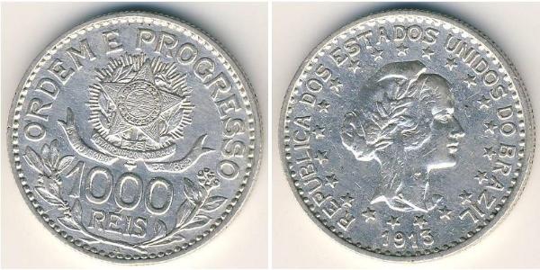 1000 Reis Brazil Silver 