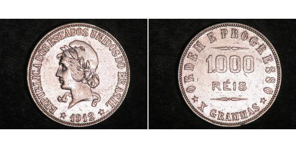 1000 Reis Brazil Silver 