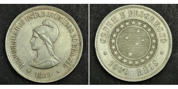 1000 Reis Brazil Silver 