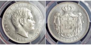 1000 Reis Kingdom of Portugal (1139-1910) Silver Carlos I of Portugal (1863-1908)