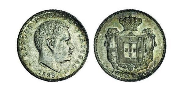 1000 Reis Kingdom of Portugal (1139-1910) Silver Carlos I of Portugal (1863-1908)