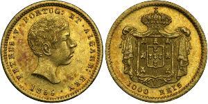 1000 Reis 葡萄牙王國 (1139 - 1910) / 葡萄牙 金 Peter V of Portugal (1837-1861)