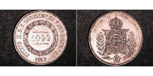 1000 Reis 巴西帝國 (1822 - 1889) 銀 佩德罗二世 (巴西) (1825 - 1891)