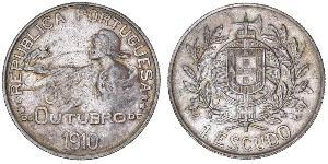 1000 Reis / 1 Escudo Prima repubblica portoghese (1910 - 1926) Argento 