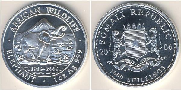 1000 Shilling Somalie Argent 