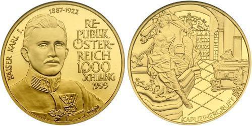 1000 Shilling Republic of Austria (1955 - ) Gold 