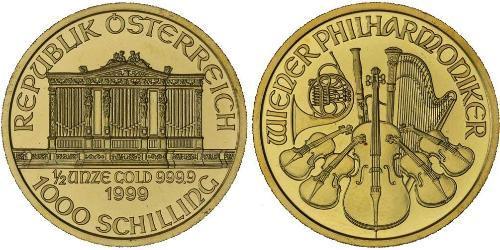 1000 Shilling Republic of Austria (1955 - ) Oro 