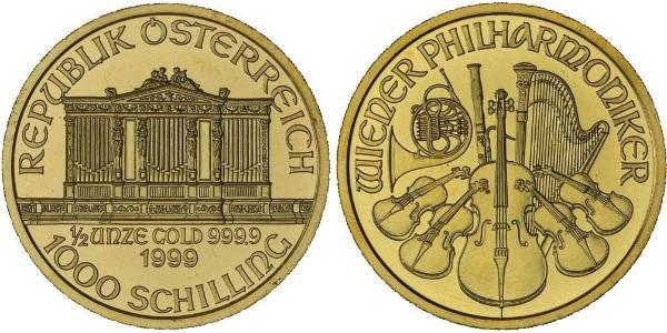 1000 Shilling Republic of Austria (1955 - ) Oro 