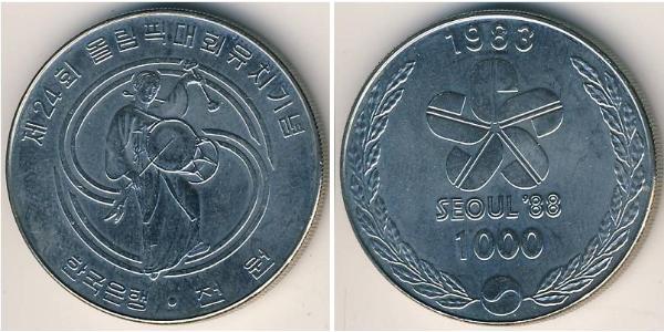 1000 Won Corea del Sud Rame/Nichel 