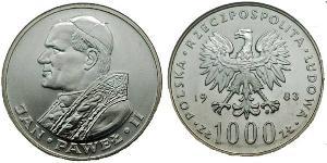 1000 Zloty República Popular de Polonia (1952-1990)  John Paul II (1920 - 2005)