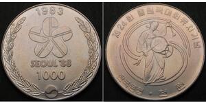 1000 Вона Республика Корея Никель/Медь 