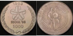 1000 Вона Республика Корея Никель/Медь 
