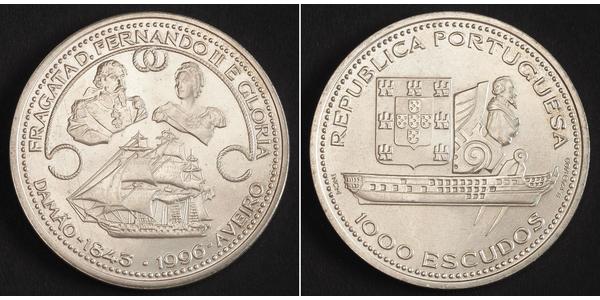 1000 Ескудо Португальська Республіка (1975 - ) Срібло 
