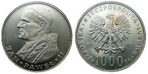 1000 Злотый Польская Народная Республика (1952-1990)  Иоанн Павел II (1920 - 2005)