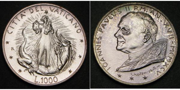 1000 Лира Ватикан Серебро 