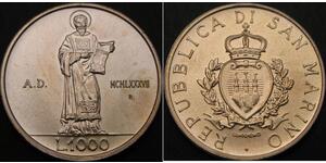 1000 Лира Сан-Марино Серебро 
