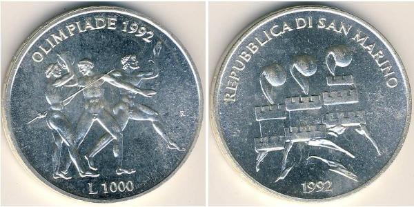 1000 Ліра Сан-Маріно Срібло 