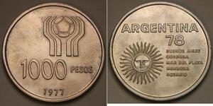 1000 Песо Аргентина Серебро 