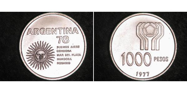 1000 Песо Аргентина Серебро 
