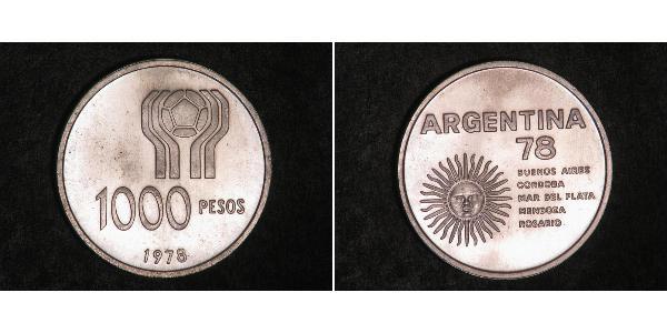 1000 Песо Аргентина Серебро 