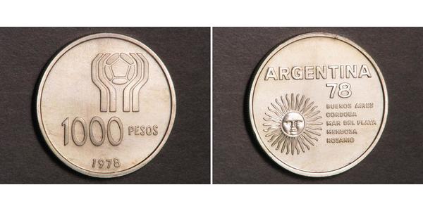 1000 Песо Аргентина Срібло 