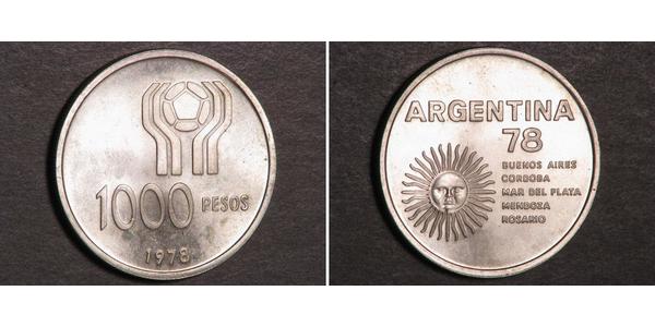 1000 Песо Аргентина Срібло 