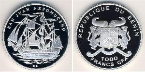 1000 Франк Бенин Серебро 