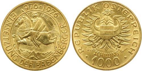 1000 Шиллинг Австрийская Республика(1955 - ) Золото 