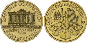 1000 Шилінг Австрійська Республіка (1955 - ) Золото 