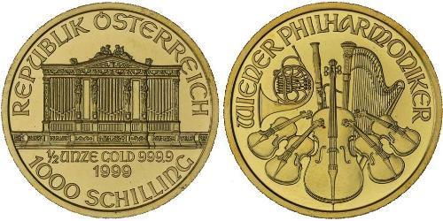 1000 Шилінг Австрійська Республіка (1955 - ) Золото 