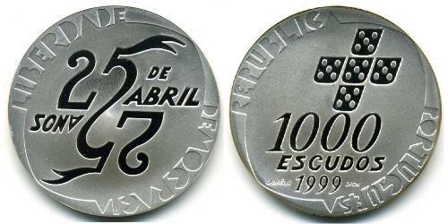 1000 Эскудо Португальская Республика (1975 - ) Серебро 