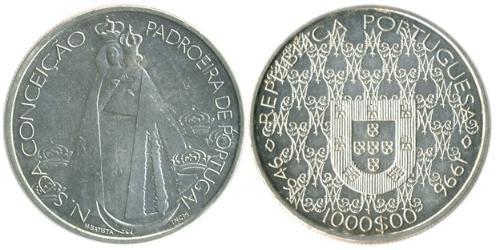 1000 Эскудо Португальская Республика (1975 - ) Серебро 