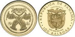 100 Balboa Republic of Panama Gold 