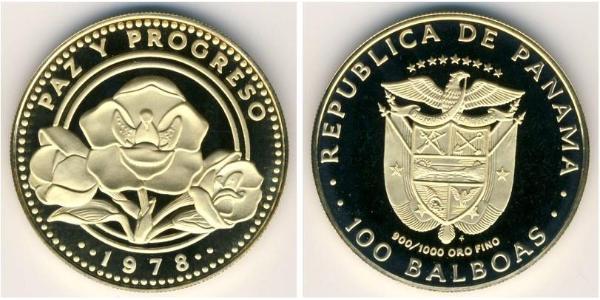 100 Balboa Republic of Panama Gold 