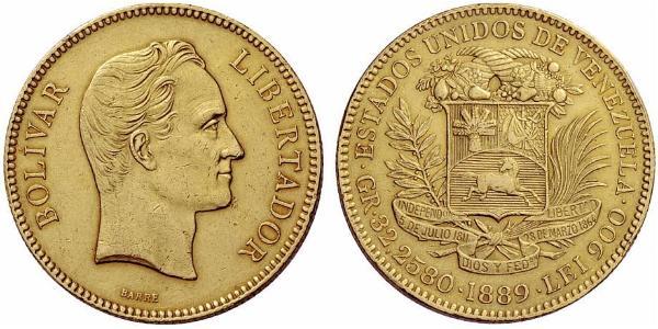 100 Bolivar Venezuela Gold Simon Bolivar (1783 - 1830)