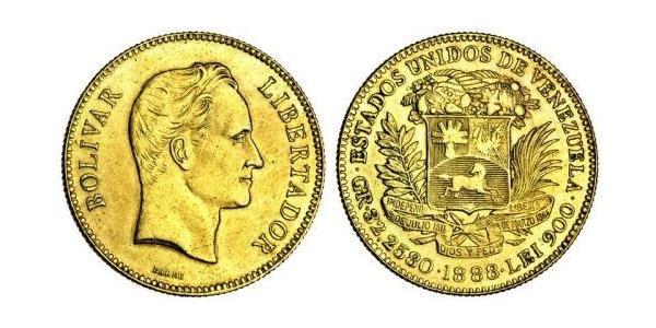 100 Bolivar Venezuela Gold Simon Bolivar (1783 - 1830)