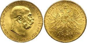 100 Corona Autriche-Hongrie (1867-1918) Or Franz Joseph I (1830 - 1916)