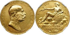 100 Corona Imperio austrohúngaro (1867-1918) Oro Franz Joseph I (1830 - 1916)